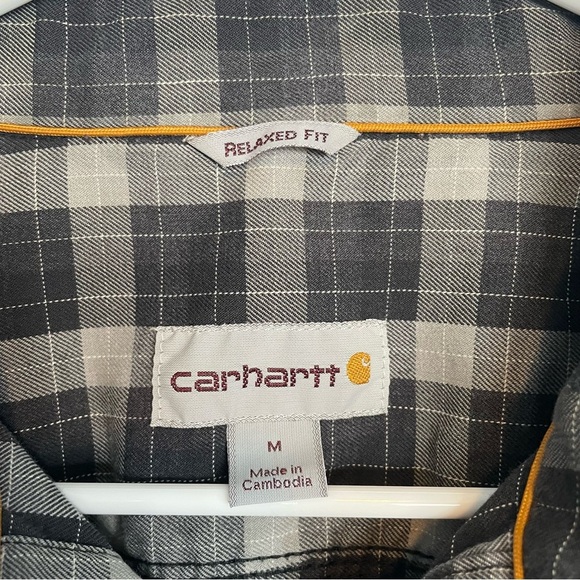 Carhartt Men's Relaxed Force Long Sleeve Button Up Plaid Flannel Shirt Medium - Picture 5 of 7